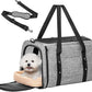 Petsfit Pet Carrier for Large Cats, Cat Carrier for Medium Cats and Puppy up to 20lbs, 4-Sided Breathable Mesh, Escape Proof and Locking Zipper, Sturdy Structure,Grey