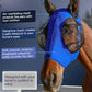 Horse Fly Mask with Ears, UV Protection Mask for Horses, Elasticity Mask with Big Mesh Eye Covers, Snug Fitting Comfortable Breathable Lightweight Royal Blue Full Size