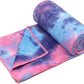 Eunzel 2 Pack Hot Yoga Towel with Grip Dot, Non Slip Yoga Mat Towe Sweat Absorbent Towel for Hot Yoga,Bikram, Pilates and Fitness 72" x 24", Purple & Pink/Green & Purple