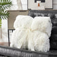 Cozy Bliss Faux Fur Throw Blanket for Couch - Soft Checkered Fuzzy Plush Cozy Throw Gift Blankets for Women,Cream White Boho Blanket for Sofa Bedroom Living Room.50 * 60 Inches