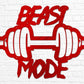 Beast Mode Metal Sign | Metal Home Gym Sign | Fitness Sign | Fitness Quote | Motivation Decor | Workout Decor Sign | Gym Wall Art | Weightlifting | Crossfit Sign | Boyfriend Gift