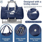 FIORETTO Womens Gym Tote Duffle Bag with Wet Pocket & Shoe Compartment, Sports Duffel Overnight Weekender Hospital Workout Carry on Bag for Girls, Ideal for Travel, Swimming, Dance, Ballet Navy Blue