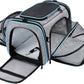Airline Approved Pet Carrier, Large Soft Sided Pet Travel TSA Carrier 4 Sides Expandable Cat Collapsible Carriers with Removable Fleece Pad and Pockets for Cats Dogs and Small Animals