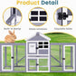 GEGURI Wooden Rabbit Hutch, Indoor Outdoor Chicken Coop Bunny Cage with Waterproof Roof