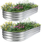 JERIA 2 Pcs 6×3×1ft Oval Raised Garden Bed,Galvanized Raised Garden Bed Kit Outdoor Metal Gardening Planter Box for Vegetable, Fruits, Flower，Herbs