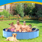 VISTOP Jumbo Foldable Dog Pool, Hard Plastic Shell Portable Swimming Pool for Dogs Cats and Kids Pet Puppy Bathing Tub Collapsible Kiddie Pool (87inch.D x 15.7inch.H, Blue)