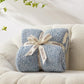 Snuggle Sac Blue Bedding Blanket Twin Size for Bed and Sofa, Reversible Super Soft Blankets Warm Cozy Knit Blankets Fuzzy Plush for Couch, Living Room, Blue, 60x80 inches