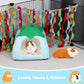 BWOGUE Guinea Pig House Bed Cozy Hamster Cave Large Hideout for Dwarf Rabbits Hedgehog Bearded Dragon Winter Nest Hamster Cage Accessories