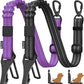 Pawaboo 2Pack Dog Seatbelt for Car, Dog Car Seat Belt Bungee, Shockproof Dog Tether for Car with Buckle & Hook Latch, Adjustable Reflective Dog Car Harness Leash with 360° Lockable Buckle, Purple