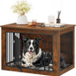 YITAHOME Dog Crate Furniture for Large Dogs, Side End Table, Modern Dogs Kennel Indoor up to 60 lb, 2-in-1 Iron-Wood Fusion Dog Cage with Waterproof Top, Safety Corners, Steel Lock,38"L, Rustic Brown