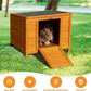 COZIWOW 24inches Wooden Catio Outdoor Cat House Small Animal House，Rabbit Hutch Indoor，Stable Weatherproof Bunny Cage Pet Shelter for Small Cat Dog Rabbit Guinea Pig(Orange)