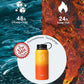 BUZIO 32oz Insulated Water Bottle, Triple Wall Vacuum Stainless Steel Water Flask with Straw Lid, BPA-Free Leakproof Sports Canteen for Sports Hiking, Cold 48H & Hot 24H- Yellow Orange