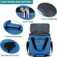 BAGLHER Dog Travel Bag, Pet Travel Bag (ALL Pet Travel Supplies), With 2 Pet Food Containers and 2 Collapsible Silicone Bowls; Essential Kits for Pet Travel Blue