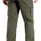 FREE SOLDIER Men's Outdoor Softshell Fleece Lined Cargo Pants Snow Ski Hiking Pants with Belt