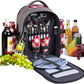 apollo walker Picnic Backpack Bag with Cooler Compartment, Detachable Bottle/Wine Holder, Fleece Blanket, Plates and Cutlery Set (2 Person, Gray)
