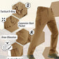 TACVASEN Men's Winter Pants 9 Pockets Fleece Snow Hiking Pants Water-Resistant Warm Softshell Thick Tactical Pants