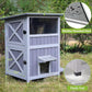 GUTINNEEN Outdoor Cat House Weatheproof Feral Cat Shelter Wooden Cat Condo for Winter with Escape Doors（AIR14）