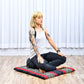 Leewadee Meditation Cushion Set – 1 Round Zafu Meditation Pillow and 1 Square Roll-Up Zabuton Meditation Mat, Pillows Bundle Filled with Kapok