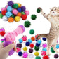 Dorhui Cat Toy Balls with Launchers Set, 30 Pcs Sparkle Pom Ball for Cat,Cat Enrichment Toys,cat Toys for Indoor Cats, Interactive Glitter Pom Ball for Kitty Gifts