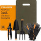 Fiskars Flower Gardening Tool Gift Set with Floral Pruner, Trowel, Cultivator, Garden Gloves, and Ultra-Light Kneeling Cushion for Outdoor Use (5 Piece Kit)