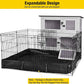 Aivituvin 36" Rabbit Hutch Bunny Cage Indoor Outdoor Guinea Pig Cage 2 Story Wth 2 Tray, Trap Door, Wheels