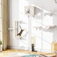 NUNU LAB Wall Mounted Cat Furniture, 5 Pcs Cat Wall Shelves with House, Bridge, Steps, Scratching Post, Shelves, Indoor Safe & Stable Furniture for Kittens Play, Beige