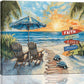 Beach Ocean Bathroom Pictures Wall Art, Seaside Coastal Bathroom Wall Decor, Sunrise Framed Painting Canvas Artwork for Bedroom Living Room Decorations 24"L x 20"W