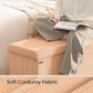 SONGMICS MAZIE Collection - Storage Ottoman Bench, Foldable Foot Rest, 15 x 43 x 15 Inches, End of Bed Bench, Storage Chest, Load 660 lb, Living Room, Bedroom, Entryway, Apricot ULSF604O01