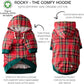 Rocky – The Orginal Lightweight Hooded TEE 100% Organic Cotton Dog Hoodie Pet Coat Sweater for Small, Medium, Large Dogs, Royal Stewart Plaid, X-Large