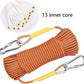 X XBEN Outdoor Climbing Rope 10M(32ft) 20M(64ft) 30M(96ft) 50M(160ft) 70M(230ft) 152M(500FT) 352M(1000FT) Static Rock Climbing Rope for Escape Rope Ice Climbing Equipment Fire Rescue Parachute