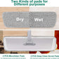 18" Professional Microfiber Mop Floor Cleaning System, Flat Mops with Stainless Steel Handle, 4 Reusable Washable Mop Pads, Wet and Dust Mopping for Hardwood, Vinyl, Laminate (White&Grey)