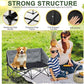 Portable Dog Camping Chairs for Dogs Raised Pet Bed for Outdoor Folding Chair Patio Lazy Puppy Cot Heavy Duty Pet Camping Gear(29 x 45 x 20 Inches,Check)