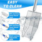 Chicken Poop Scooper, 304 Stainless Steel Shovel Head, 4-in-1 Chicken Litter Scoop with Handle for Chicken Coop & Pet Waste Cleaning, Multifunctional Litter Sifting Shovel(20 to 49")