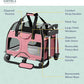 Katziela Pet Carrier - Airline Compliant Dog Carrier - TSA Approved Pet Carrier for Small Dogs and Cats - Soft FAA Travel Airplane Dog Carrier Luggage (Pink/White-6 Wheels)