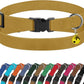 Breakaway Cat Collar Leather with Removable Bell - 13 Colors Available - Soft Adjustable Girl Boy Safety Lightweight Pet Kitten Collars Pink Brown Blue Green Red Orange Black (Mustard)