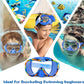 Kids Swim Goggles with Nose Cover, 180° Panoramic Snorkel Mask with Anti-Fog & Anti-Leak Design, Comfort Fabric Strap UV Protection Lens for Boys Girls Ages 3-15