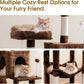 MWPO 70.1-Inch Large Cat Tree, Multi-Level Tall Cat Tower for Indoor Cats, Plush Cat Condo with Big Padded Perches, Sisal-Covered Scratching Posts, Hammock, Toys for Kittens & Cats - Brown