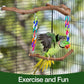 Bird Swing Toys, Standing Bird Perch with Natural Grape Wood, U Shape Hangable Birdcage Accessories, Birds Chewing Toy for Budgerigars, Parakeets, Cockatiels, Conures, Lovebirds, Finches (3Pack)