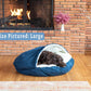 Snoozer Luxury Cozy Cave Dog Bed - Indoor Dog Bed with Cover Cave, Covered Calming Burrow for Medium & Large Sized Pets with Blanket Attached, Enclosed, Washable - XL, Sapphire