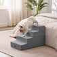 Made4Pets Dog Steps for Bed, Extra Wide Dog Stairs for High Bed Couch Sofa, 35D Foam Pet Steps for Small Dogs and Cats, Non-Slip Bottom Pet Stairs, Grey, 4 Steps