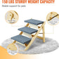 VEVOR Wood Pet Stairs/Pet Steps, 2-in-1 Foldable Wooden Dog Stair for Beds, Sofa and Cars, Dog Stairs & Ramp with 3 Steps for Small Medium Large Pet, up to 150 lbs