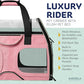 Katziela Pet Carrier - Airline Compliant Dog Carrier - TSA Approved Pet Carrier for Small Dogs and Cats - Soft FAA Travel Airplane Dog Carrier Luggage (Pink/White-6 Wheels)