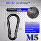50 Pack 1.97" Heavy Duty Carabiner Clips, M5 Black Galvanized Steel Spring Snap Hooks, Rust-Resistant Keychain Clips for Hammock, Camping, Hiking, Fishing, Swing Set