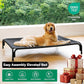 Elevated Dog Bed Raised Outdoor Dog Cot for Large Dogs, Installation Requires No Tools, Frame with Washable Cooling Breathable Mesh Anti-Slip Feet, Indoor Pet Bed, Black, 43.3 Inches