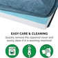 Furhaven Cooling Gel Dog Bed for Medium/Small Dogs w/ Removable Bolsters & Washable Cover, For Dogs Up to 35 lbs - Faux Fur & Velvet Sofa - Harbor Blue, Medium