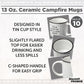 DISCOUNT PROMOS Custom Ceramic Campfire Coffee Mugs 13 oz. Set of 10, Personalized Bulk Pack - Perfect for Tea, Espresso, Cappuccino, Hot Cocoa - White