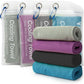YESLIFE 4 Pack Cooling Towel 40"x12", Gym Towels for Men and Women, Soft Breathable Workout Towels for Yoga, Running, Sport, & More (Blue, Grey, Purple, Black)