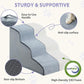 Dog Stairs for Small Dogs, 2-Steps Dog Ramp for Couch, Pet Stairs with Highly Supportive Foam and Non-Slip Bottom, Pet Steps for Cat & Doggie (High 11.8 Inch)