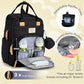 RUVALINO Diaper Bag Backpack, Multifunction Travel Pack Maternity Baby Changing Bags, Large Capacity, Waterproof, Black