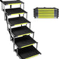 Sturdy 6-Step Aluminum Frame Dog Stair with 1680D PVC Fabric - Non-Slip, Lightweight & Portable - Ideal for Car, SUV, Truck Access - Black (106x80x43cm)